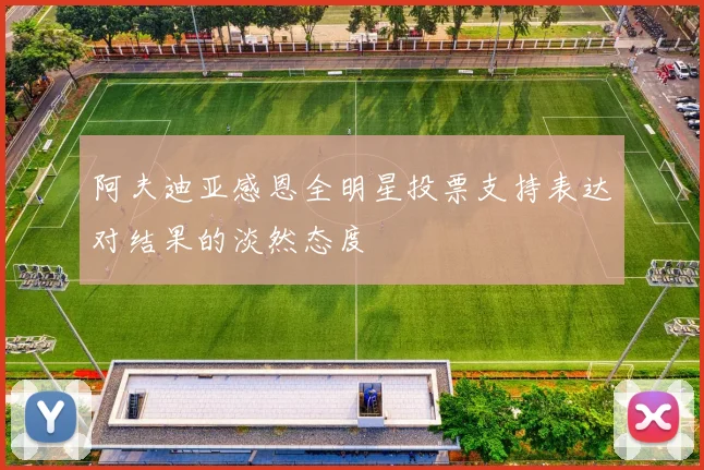 阿夫迪亚感恩全明星投票支持表达对结果的淡然态度